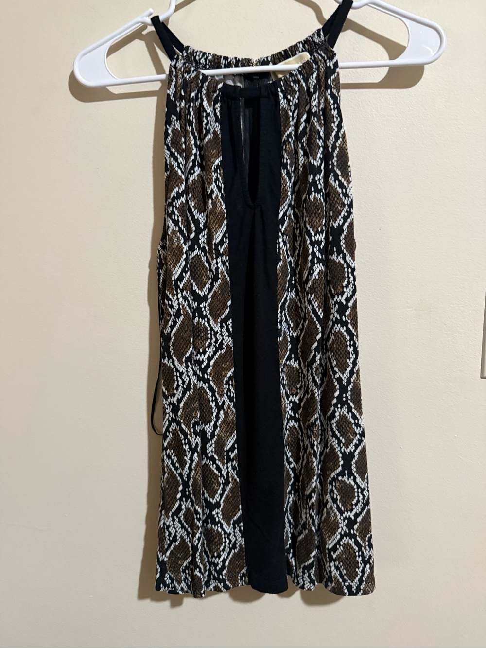 Michael Kors Brown & Black Snake-Print Top